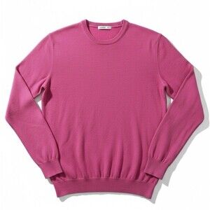 Andrea Fenzi SZ 58 (XL in US) 100%Extra Fine Merino Wool Pink Crew Neck Sweater